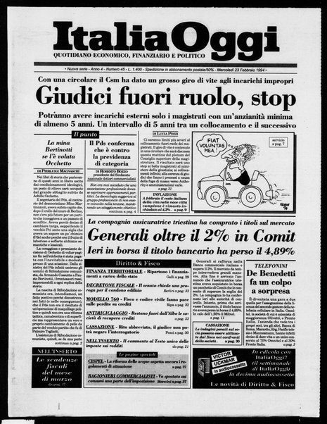 Italia oggi : quotidiano di economia finanza e politica